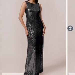 Revelry Serena Sequin Maxi Dress in black